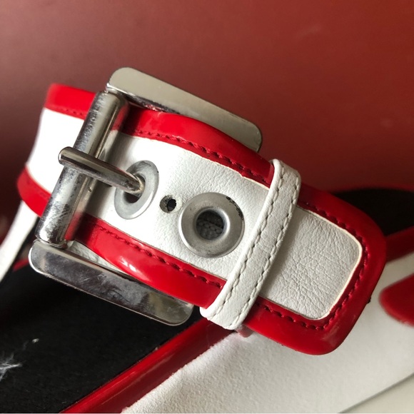 GEOX Respira G Ottawa Buckle Thong Sandals, Red White Black, Euuro 40/US 10 - Picture 7 of 10